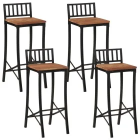 Hohe Hocker 4 Stück aus massivem Akazienholz von vidaXL, Küchenhocker - Ref: Foro24-358943, Preis: 200,18 €, Rabatt: %