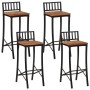 Taburetes altos 4 uds madera maciza de acacia de vidaXL, Taburetes de cocina - Ref: Foro24-358943, Precio: 202,59 €, Descuent...