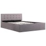 Cama canapé hidráulica con almacenaje tela gris topo 120x200 cm