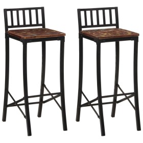 Taburetes altos 2 unidades madera maciza reciclada by vidaXL, Kitchen stools - Ref: Foro24-358944, Price: 104,22 €, Discount: %