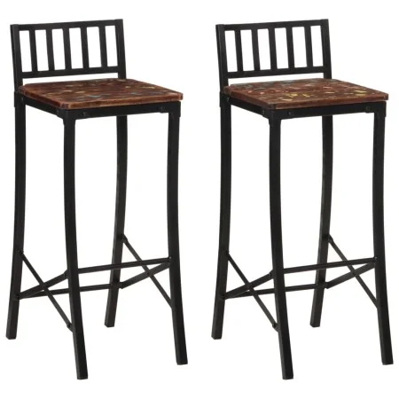 Hohe Hocker, 2 Stück, Massivholz aus recyceltem Holz von vidaXL, Küchenhocker - Ref: Foro24-358944, Preis: 103,30 €, Rabatt: %