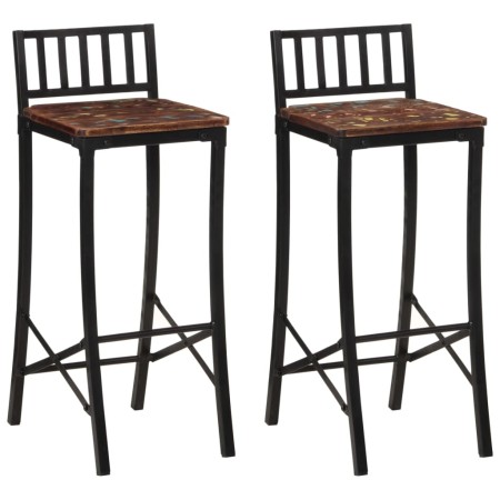 Hohe Hocker, 2 Stück, Massivholz aus recyceltem Holz von vidaXL, Küchenhocker - Ref: Foro24-358944, Preis: 104,22 €, Rabatt: %
