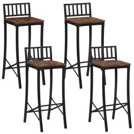 High stools 4 units recycled solid wood by vidaXL, Kitchen stools - Ref: Foro24-358945, Price: 202,02 €, Discount: %