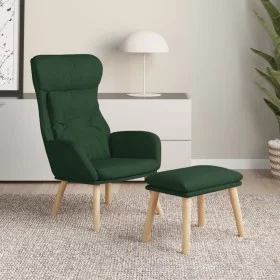 Sillón de relax con taburete tela verde oscuro de vidaXL, Sillones - Ref: Foro24-3097755, Precio: 144,43 €, Descuento: %