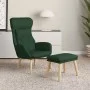 Relaxation armchair with dark green fabric stool by vidaXL, Armchairs - Ref: Foro24-3097755, Price: 144,43 €, Discount: %