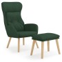 Relaxation armchair with dark green fabric stool by vidaXL, Armchairs - Ref: Foro24-3097755, Price: 146,86 €, Discount: %