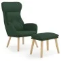 Relaxation armchair with dark green fabric stool by vidaXL, Armchairs - Ref: Foro24-3097755, Price: 144,43 €, Discount: %