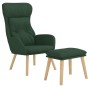 Relaxation armchair with dark green fabric stool by vidaXL, Armchairs - Ref: Foro24-3097755, Price: 146,86 €, Discount: %