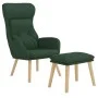 Relaxation armchair with dark green fabric stool by vidaXL, Armchairs - Ref: Foro24-3097755, Price: 144,43 €, Discount: %