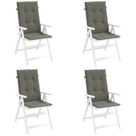 Cojines para silla respaldo alto 4 uds tela gris oscuro melange