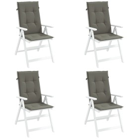 Kissen für Hochlehner, 4 Stück, dunkelgrauer Melange-Stoff von vidaXL, Kissen für Stühle und Sofas - Ref: Foro24-4002416, Pre...