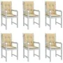 Kissen für niedrige Rückenlehne, 6 Einheiten, beige Melange-Stoff, 100 x 50 x 4 cm von vidaXL, Kissen für Stühle und Sofas - ...