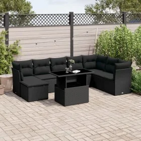 8-piece garden sofa set and black synthetic rattan cushions by vidaXL, Garden sets - Ref: Foro24-3266785, Price: 597,68 €, Di...