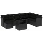 Set de sofás de jardín 8 piezas y cojines ratán sintético negro de vidaXL, Conjuntos de jardín - Ref: Foro24-3266785, Precio:...