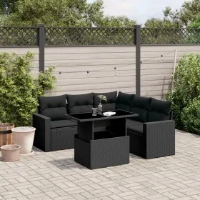 6-piece garden sofa set and black synthetic rattan cushions by vidaXL, Garden sets - Ref: Foro24-3267265, Price: 441,34 €, Di...