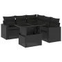 6-teiliges Gartensofa-Set und schwarze synthetische Rattankissen von vidaXL, Gartensets - Ref: Foro24-3267265, Preis: 443,01 ...
