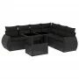 7-teiliges Gartensofa-Set mit schwarzen synthetischen Rattankissen von vidaXL, Gartensets - Ref: Foro24-3268555, Preis: 540,4...