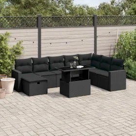 8-teiliges Gartensofa-Set und schwarze synthetische Rattankissen von vidaXL, Gartensets - Ref: Foro24-3274865, Preis: 617,84 ...