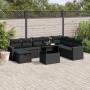 8-teiliges Gartensofa-Set und schwarze synthetische Rattankissen von vidaXL, Gartensets - Ref: Foro24-3274865, Preis: 605,80 ...