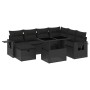 8-teiliges Gartensofa-Set und schwarze synthetische Rattankissen von vidaXL, Gartensets - Ref: Foro24-3274995, Preis: 547,42 ...