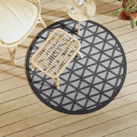 Schwarzer PP-Außenteppich Ø120 cm von vidaXL, Outdoor-Protektoren - Ref: Foro24-368462, Preis: 21,50 €, Rabatt: %