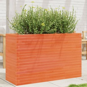 Solid wax brown pine wood planter 110x40x68.5 cm by vidaXL, Pots and planters - Ref: Foro24-3282496, Price: 254,63 €, Discoun...