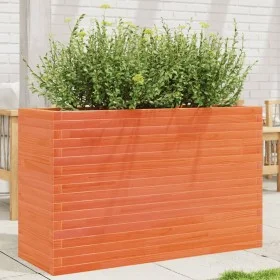 Solid wax brown pine wood planter 110x40x68.5 cm by vidaXL, Pots and planters - Ref: Foro24-3282496, Price: 251,40 €, Discoun...