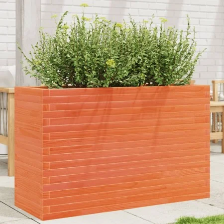 Solid wax brown pine wood planter 110x40x68.5 cm by vidaXL, Pots and planters - Ref: Foro24-3282496, Price: 251,40 €, Discoun...