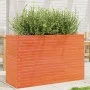 Solid wax brown pine wood planter 110x40x68.5 cm by vidaXL, Pots and planters - Ref: Foro24-3282496, Price: 251,40 €, Discoun...