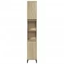 Badezimmerschrank aus Eichenholz-Sonoma-Sperrholz 30x30x190 cm. von vidaXL, Badezimmerwaschtische - Ref: Foro24-847388, Preis...
