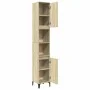 Badezimmerschrank aus Eichenholz-Sonoma-Sperrholz 30x30x190 cm. von vidaXL, Badezimmerwaschtische - Ref: Foro24-847388, Preis...