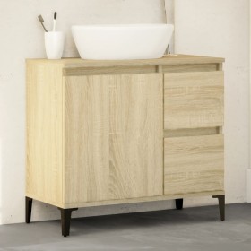 Badezimmerschrank aus Eichenholz-Sonoma-Sperrholz 65x33x60 cm. von vidaXL, Badezimmerwaschtische - Ref: Foro24-847405, Preis:...