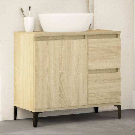 Armario de baño madera contrachapada roble Sonoma 65x33x60 cm by vidaXL, bathroom vanities - Ref: Foro24-847405, Price: 57,81...