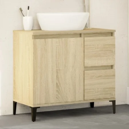 Badezimmerschrank aus Eichenholz-Sonoma-Sperrholz 65x33x60 cm. von vidaXL, Badezimmerwaschtische - Ref: Foro24-847405, Preis:...