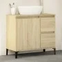Badezimmerschrank aus Eichenholz-Sonoma-Sperrholz 65x33x60 cm. von vidaXL, Badezimmerwaschtische - Ref: Foro24-847405, Preis:...