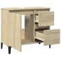 Badezimmerschrank aus Eichenholz-Sonoma-Sperrholz 65x33x60 cm. von vidaXL, Badezimmerwaschtische - Ref: Foro24-847405, Preis:...