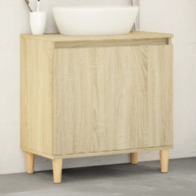 Armario de lavabo madera contrachapada roble Sonoma 58x33x60 cm de vidaXL, Tocadores de baño - Ref: Foro24-847407, Precio: 41...