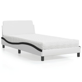 Bett mit schwarz-weißer Kunstledermatratze 100x200 cm von vidaXL, Betten und Lattenroste - Ref: Foro24-3208363, Preis: 260,04...