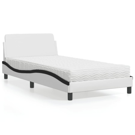 Bett mit schwarz-weißer Kunstledermatratze 100x200 cm von vidaXL, Betten und Lattenroste - Ref: Foro24-3208363, Preis: 260,04...