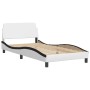 Bett mit schwarz-weißer Kunstledermatratze 100x200 cm von vidaXL, Betten und Lattenroste - Ref: Foro24-3208363, Preis: 260,04...