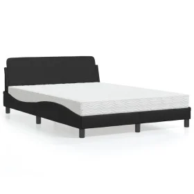 Bed with black synthetic leather mattress 120x200 cm by vidaXL, Beds and slatted bases - Ref: Foro24-3208377, Price: 319,60 €...