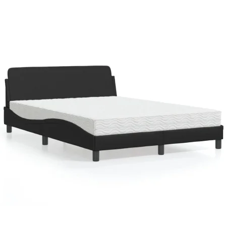 Bed with black synthetic leather mattress 120x200 cm by vidaXL, Beds and slatted bases - Ref: Foro24-3208377, Price: 319,40 €...