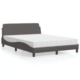 Bett mit grauer Kunstledermatratze 120x200 cm von vidaXL, Betten und Lattenroste - Ref: Foro24-3208380, Preis: 332,91 €, Raba...