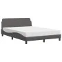 Bed with gray synthetic leather mattress 120x200 cm by vidaXL, Beds and slatted bases - Ref: Foro24-3208380, Price: 327,21 €,...