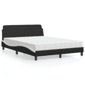 Bett mit schwarz-weißer Kunstledermatratze 120x200 cm von vidaXL, Betten und Lattenroste - Ref: Foro24-3208382, Preis: 353,88...