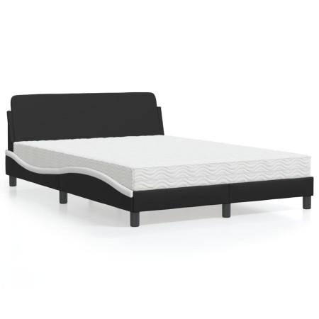 Bett mit schwarz-weißer Kunstledermatratze 120x200 cm von vidaXL, Betten und Lattenroste - Ref: Foro24-3208382, Preis: 353,88...
