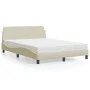 Cama con colchón tela color crema 140x190 cm de vidaXL, Camas y somieres - Ref: Foro24-3208389, Precio: 372,11 €, Descuento: %