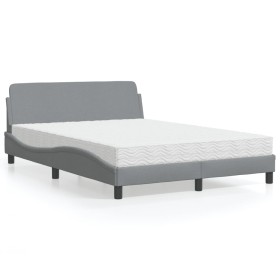 Cama con colchón tela gris claro 140x200 cm de vidaXL, Camas y somieres - Ref: Foro24-3208404, Precio: 381,46 €, Descuento: %