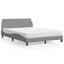 Bed with light gray fabric mattress 140x200 cm by vidaXL, Beds and slatted bases - Ref: Foro24-3208404, Price: 375,03 €, Disc...