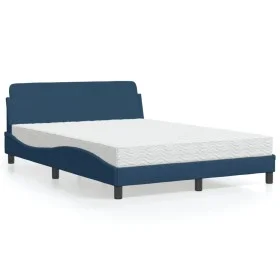 Bed with blue fabric mattress 140x200 cm by vidaXL, Beds and slatted bases - Ref: Foro24-3208410, Price: 363,38 €, Discount: %